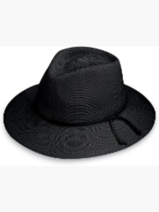 UPF 50+ Packable Wide Brim Fedora Sun Hat with Drawstring